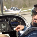 Davide Pierini nella cabina di pilotaggio